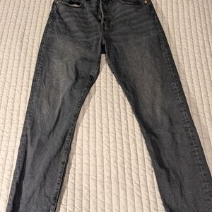 Levi's Wedgie faded blue black wash jeans